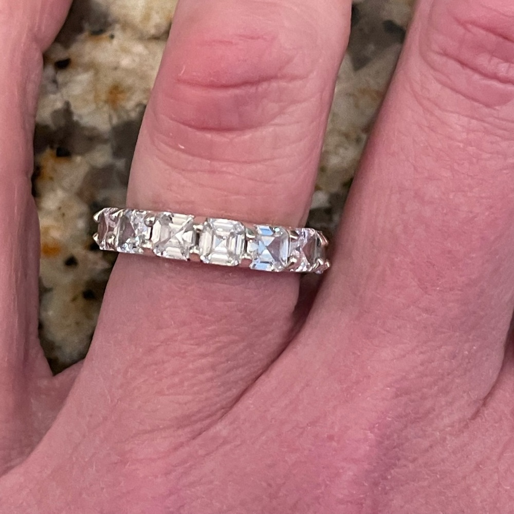 Solid Sterling Silver Stamped 925 Lab Created Dia… - image 1